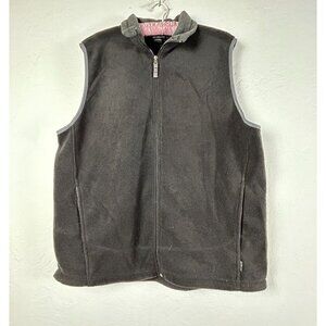 White Sierra Womens Large Gray Fleece Vest Full Zip Pockets Outdoor Lightweight